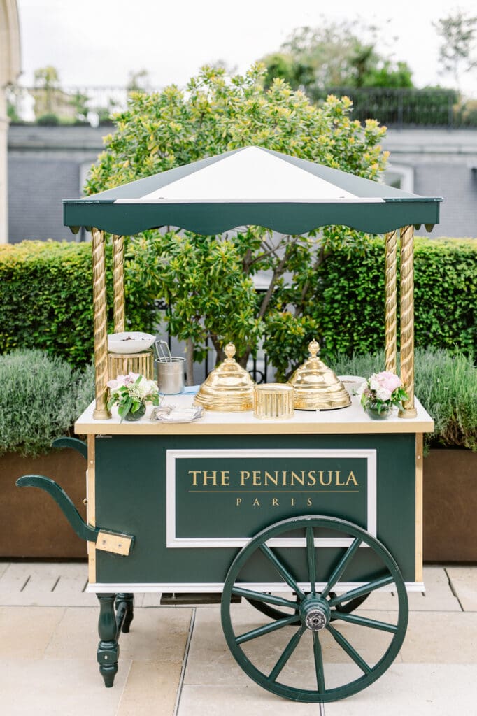 rehearsal dinner at peninsula hotel in Paris
