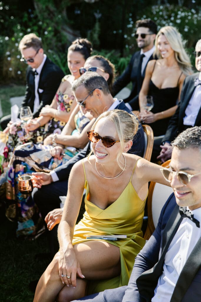 Candid photo during heartfelt ceremony at luxury wedding in South of France.