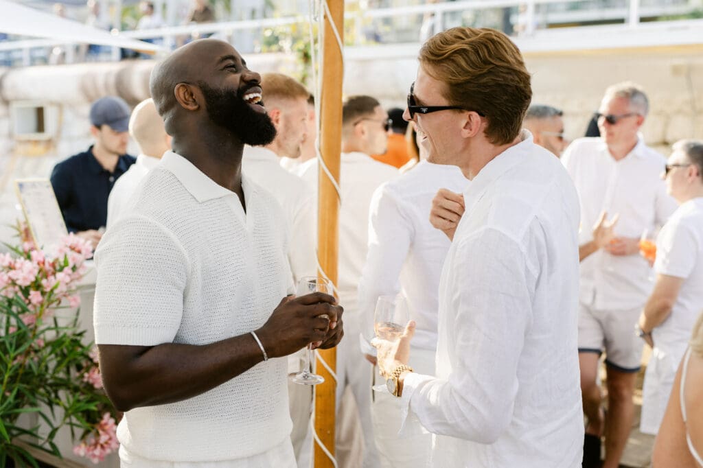 Welcome dinner - White party -Boccamar Nice Mont Leuze wedding French Riviera — Marion Pinel