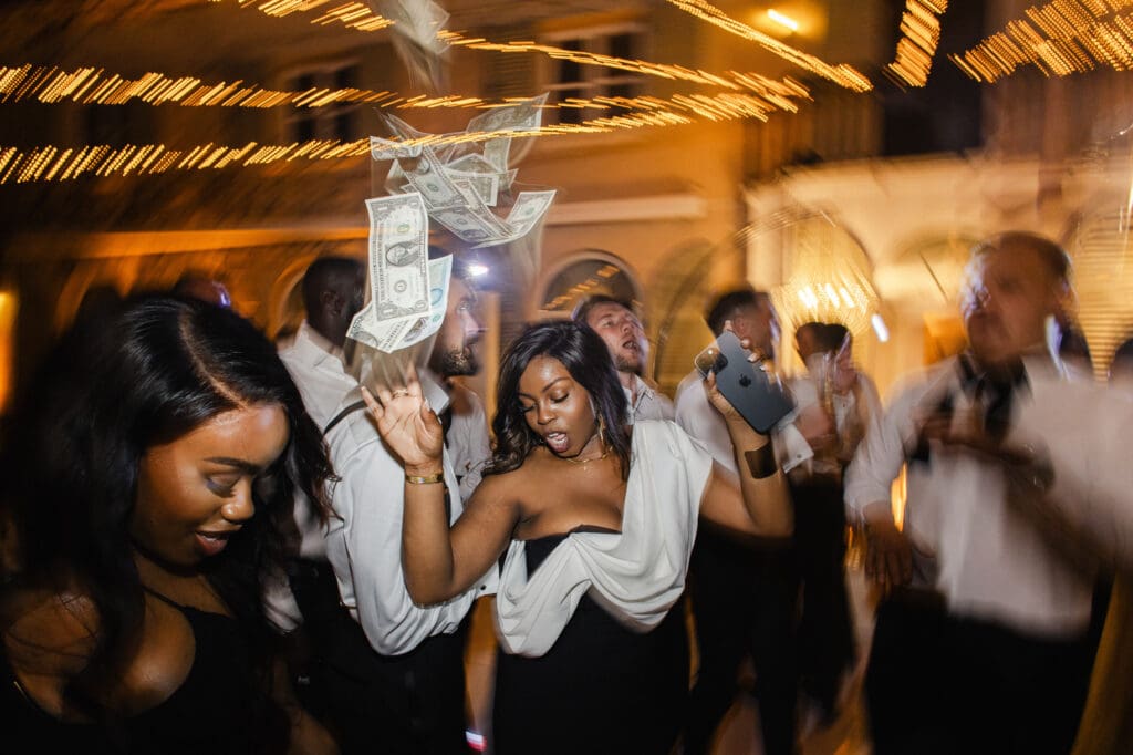 Guests dancing at outdoor after party Domaine du Mont Leuze French Riviera wedding — Marion Pinel