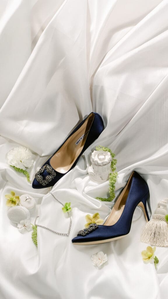 Manolo Blahnik shoes Cartier rings bridal details Château du Prieuré Paris by Marion Pinel